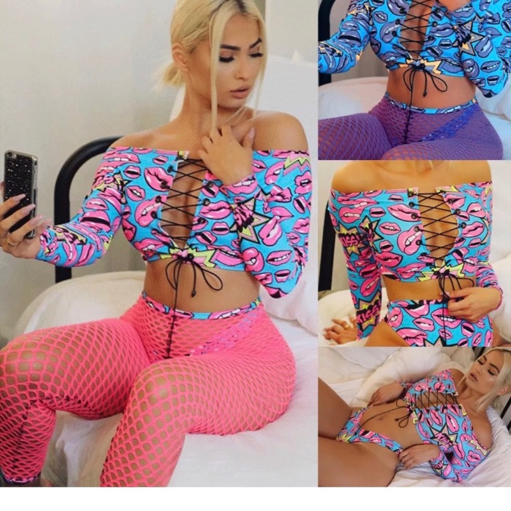 Pink comic swim
